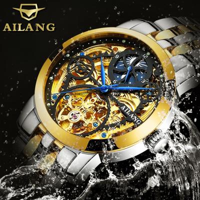 AILANG Uhr Herren Automatische Mechanische Uhr Mode Trendige Wasserdichte Nacht Hohle Schwungraduhr