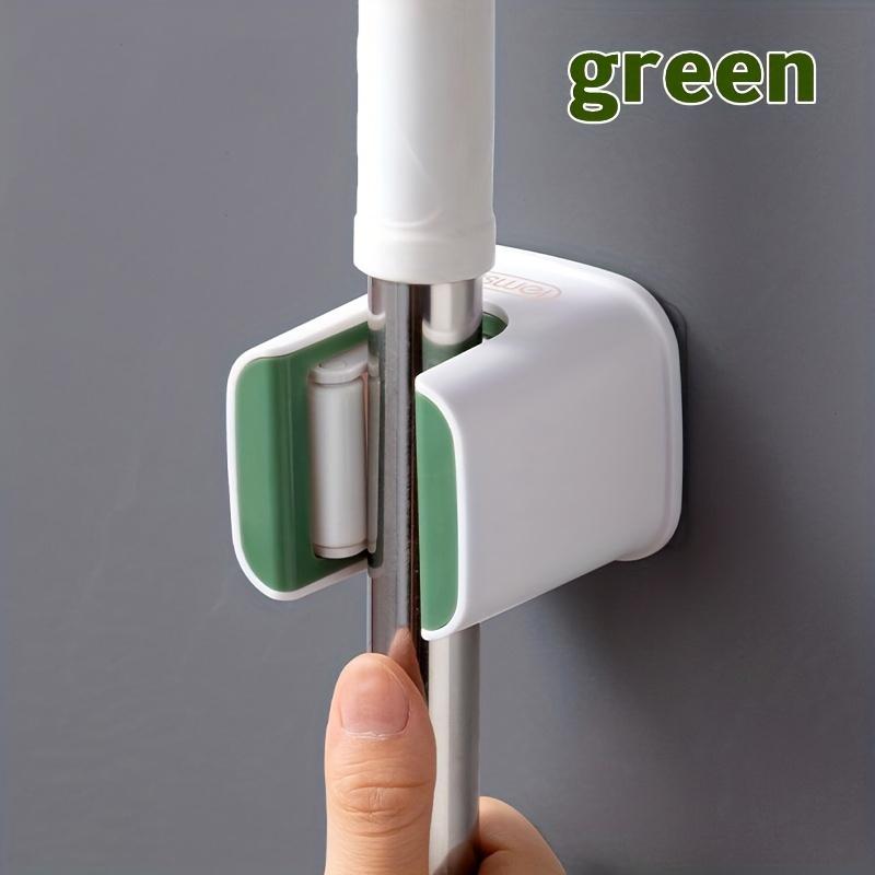 3PCS Broom Holders Wall-Mounted Mop Tool Organizer For Home Laundry Closet Bathroom No-Drill Installation 1 Slot Storage Rack