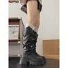 Retro thick-soled high knight boots children's 2025 spring and autumn new versatile thick heel but knee boots