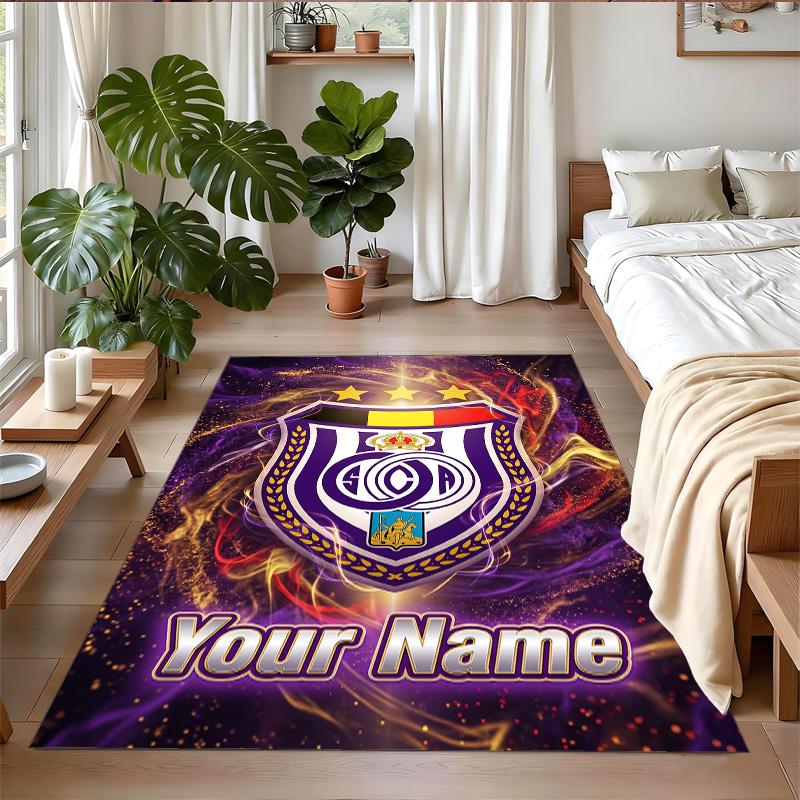 Crystal Velvet Rug Custom Name Text, Soft Non Slip Floor Mat Home DecorAnderlecht FC