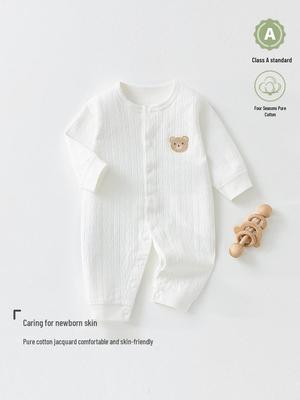 Unisex Cartoon Baby Bodysuit - Pure Cotton, All Season Newborn Jumpsuit Romper for Spring & Autumn