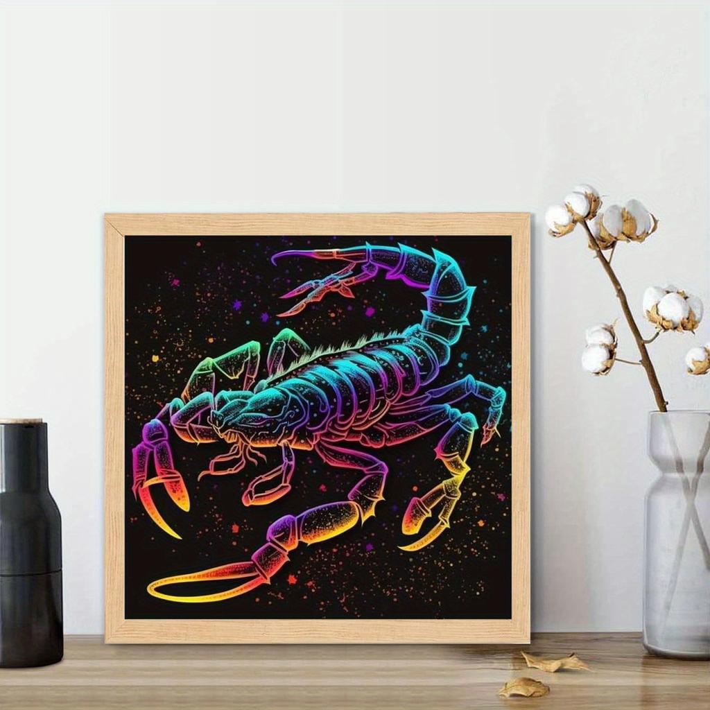 DIY diamantová malba Barevná sada křížkového stehu Scorpion Umělecká mozaika Diamantová malba Plný kruh/čtverec Diamantové domácí dekorace