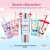 Genuine Sanrio Four-Piece Straw Cup Global Life Series Plastic Straw Water Cup Sharing Set For School Students
