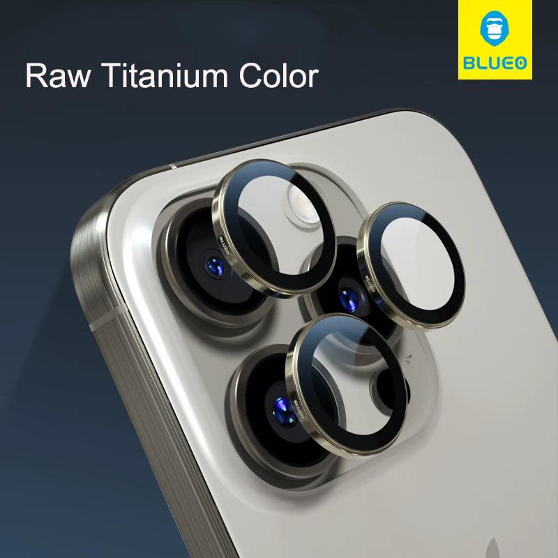 Blueo Sapphire Material For iPhone 16 Pro Max Camera Lens Protector, Metal Anti Scratch Cover for iPhone 16 Pro Lens Protector