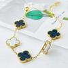 15mm Klavertjevier Armband Zwart en Wit Vijf Bloemen Armband Licht Luxe Temperament Verkleurt Niet Damesarmband