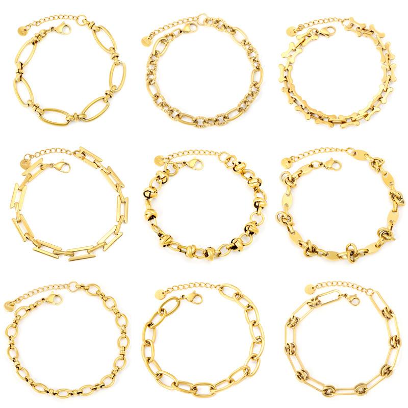 Simple Geometric Chain Bracelet Fashion Creative Link Design High-End Jewelry for Women
