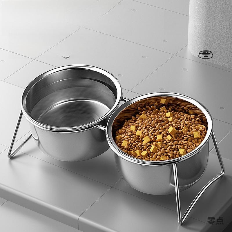 Stainless Steel Pet Bowl for Dogs Cats Elevated Neck Support Feeder Water Food Dish
