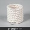 White Polyester Cotton Three-Strand Round Shoelaces - Versatile for Casual or Board Shoes (Pair)