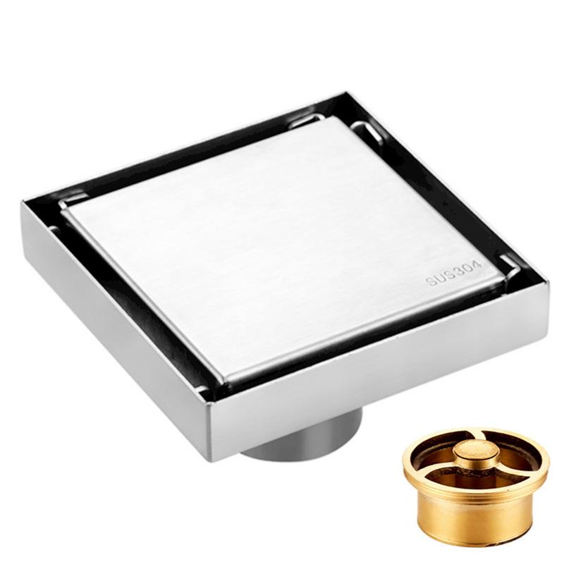Ralo de Piso Quadrado com Inserção de Azulejo 15cm/10cm Grelhas de Escoamento de Piso Ocultas Ralo de Chuveiro Ralo de Piso de Aço Inoxidável 304