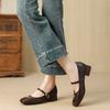 P958-17 shallow single shoes women's 2025 autumn new French commuter versatile one-word belt Mary Jane small leather shoes
