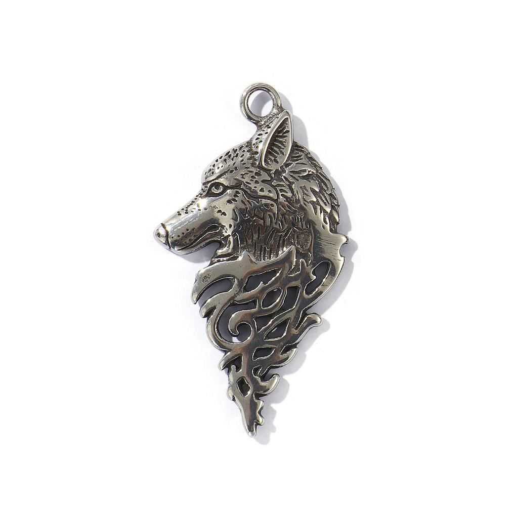 1 Stück 304 Edelstahl Anhänger Antik Silber Farbe Löwenkopf / Wolfskopf / Tigerkopf Anhänger Für DIY Halskette Schmuckherstellung