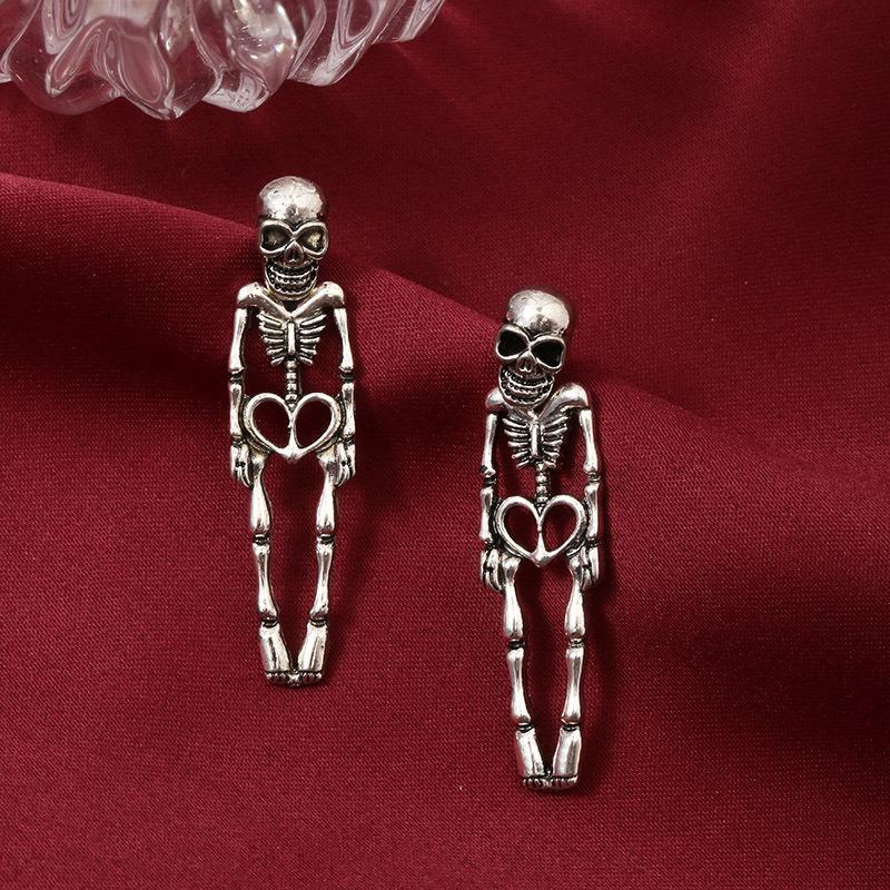Personality Exaggeration Punk Halloween Skull Skeleton Alloy Festival Atmosphere Creative Single Product Stud Earrings Woman