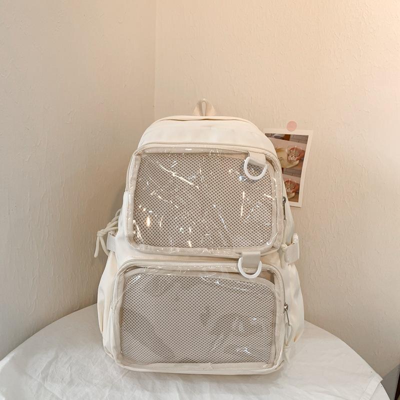 Large Capacity Transparent Backpack College Style Primary and Secondary School Students DIY Decorative High Value Backpack