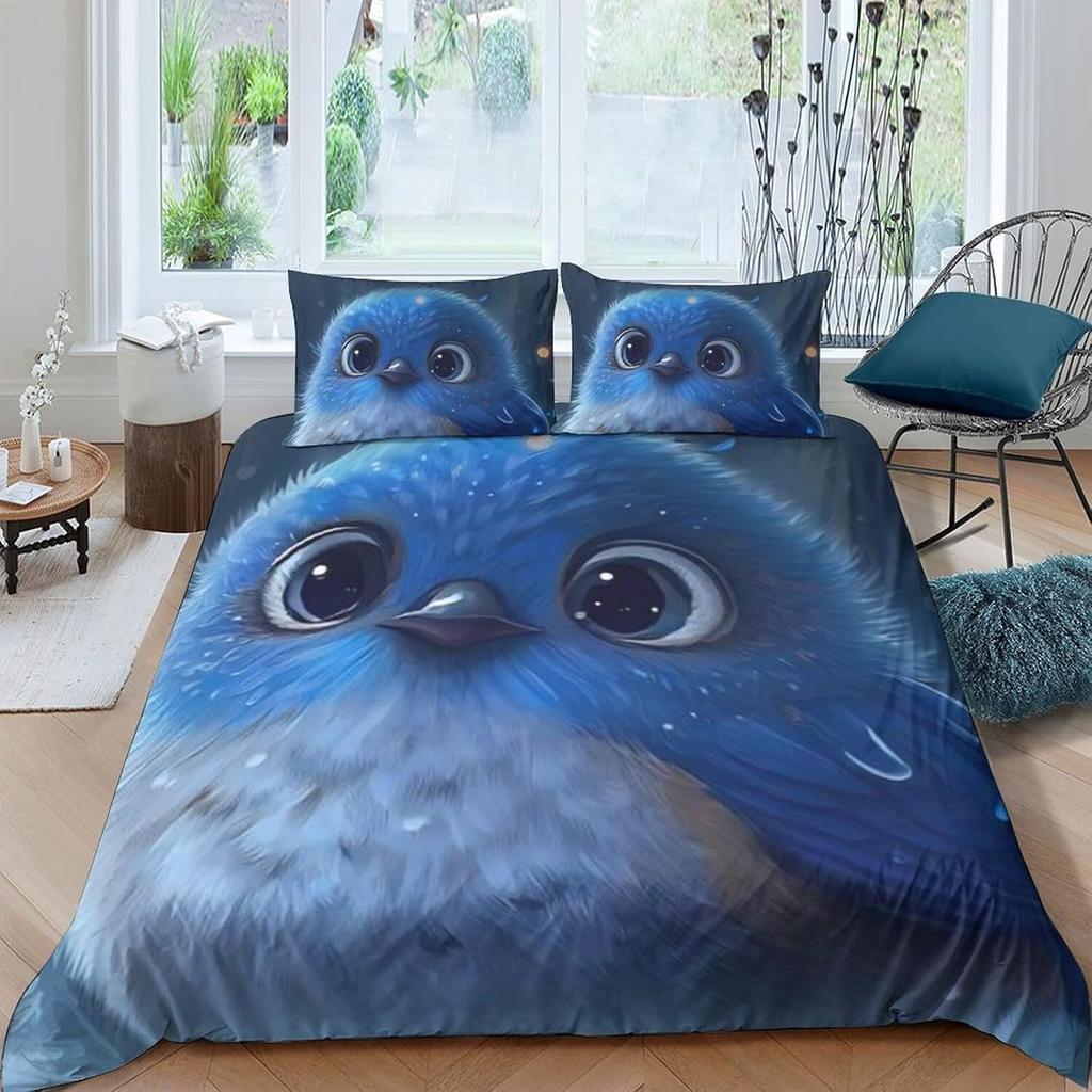 3D Tiger Rabbit Snake Pig Snail Unicorn Chick Fish Doona Duvet Quilt Cover Set