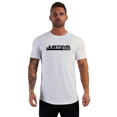 Faça o Trabalho Camiseta Masculina de Musculação Fitness com Letras Estampadas de Alta Qualidade Algodão Puro Academia Esportes Verão Casual Respirável Gola O