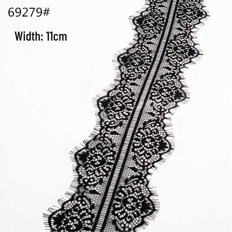3m Black & White Eyelash Lace Fringe Trim for DIY Clothing - Multiple Styles, Non-Elastic, Soft Skirt Hem Decor.