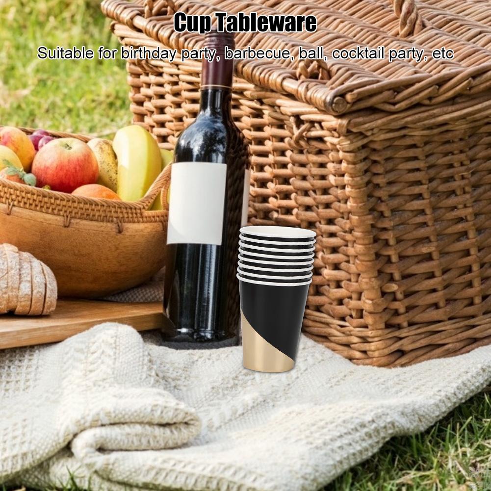 8pcs 270ml Disposable Paper Cup Tableware for Birthday Wedding Party Supplies Home use