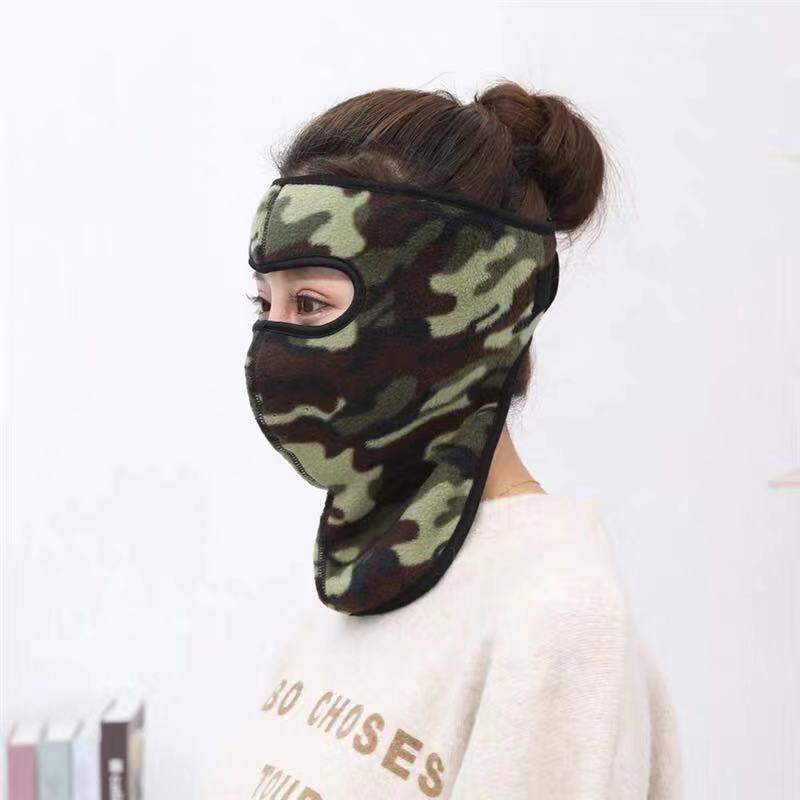 Winter Windproof Fleece Cycling and Ski Mask with Warm Earmuffs