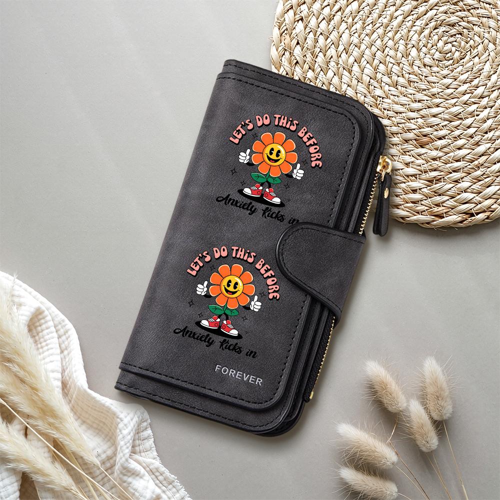 Cute Sunflower Print Long Wallet Fashion Portable Card Holder Casual Purse for Daily Use
