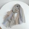 High Quality Japanese Rain And Dew Linen Primary Color Striped Color Matching Scarf, Light And Thin Women'S Breathable Sunscreen Silk Scarf