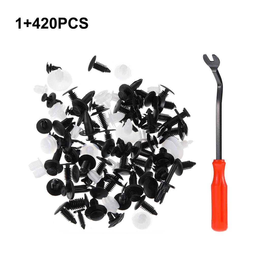 

421 шт. Универсальный комплект заклепок для отделки автомобиля Push Clip, автомобильные крепежи для кузова, хорошая фиксация, смешанные зажимы для крепления крыльев кузова автомобиля Push Retainer