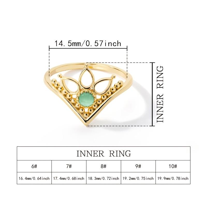 1PC Lotus Crown Ring for Women Available in Gold and Silver Colors Light luxury and exquisite style hollow ring with green and blue zircon inlay