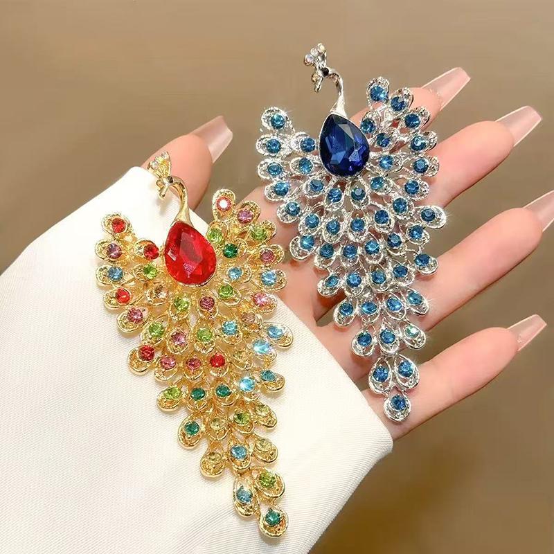 Creative Colorful  Peacock Brooches For Women Retro Elegant Bird Animal Clothing Brooch Pins Party Jewelry Gifts