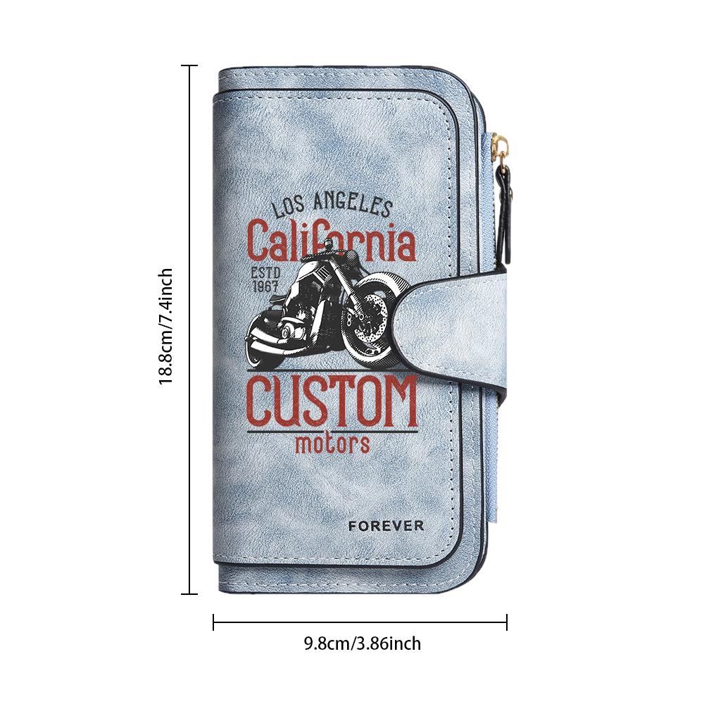 Men's Biker Style Long Wallet Fashion Vintage Card Holder Casual Purse