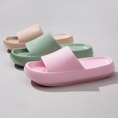Unisex 4CM Thick-Soled Anti-Slip Shower Slippers for Home and Outdoor Use