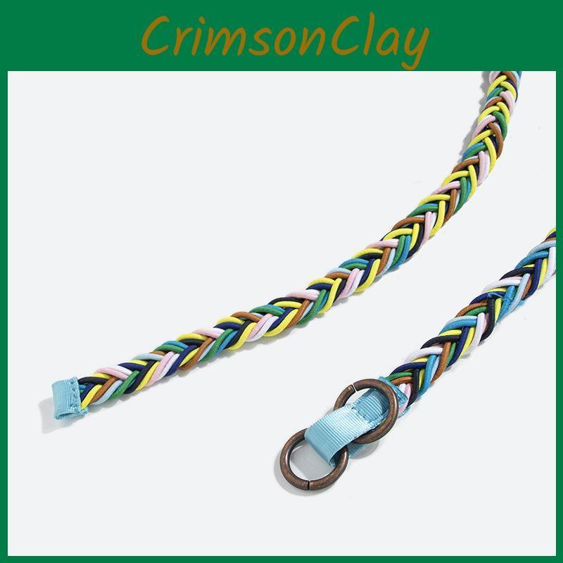 Boho Woven Trendy Waist Belt With Colorful Rope For Womens Accessories