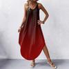 Women's Fashion Casual V-neck Sleeveless  Dresses Print Dresses Beach Long Dresses