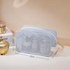 Compact Travel Cosmetic Bag with Breathable Mesh and Handle for Organized Toiletries