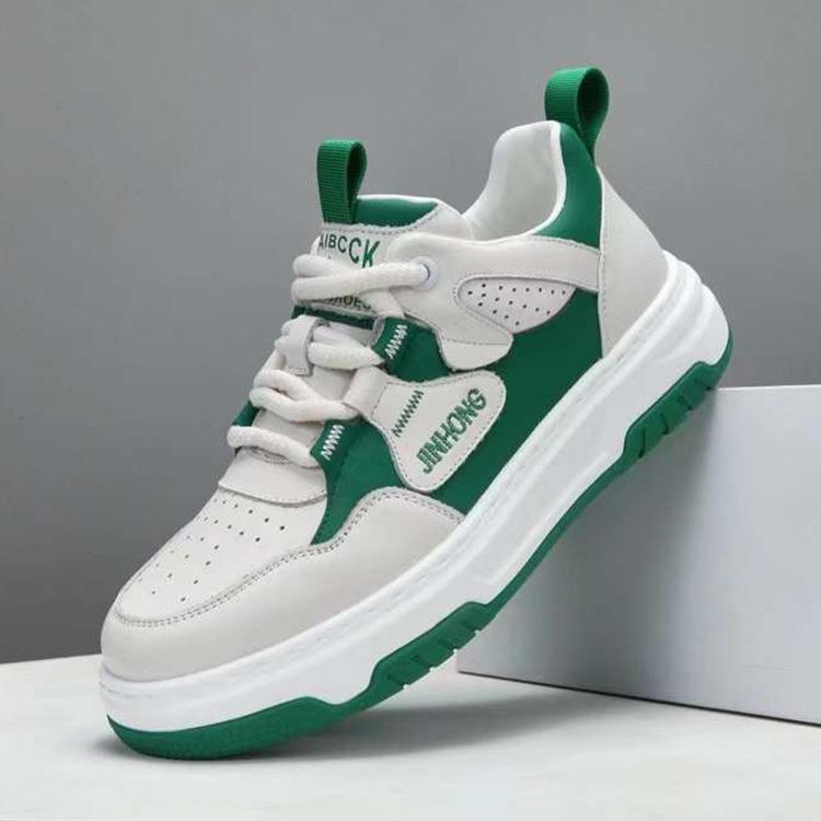 

Leather board men s new breathable casual first layer cowhide men s white shoes 43