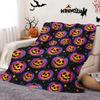 1pc Halloween pumpkin lantern orchid velvet blanket, pumpkin lantern skull print blanket, nap warm small cover blanket