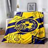 Couverture en flanelle Maccabi Tel Aviv — douce et lavable; un incontournable pour les fans de football israéliens et parfait pour la décoration du canapé.