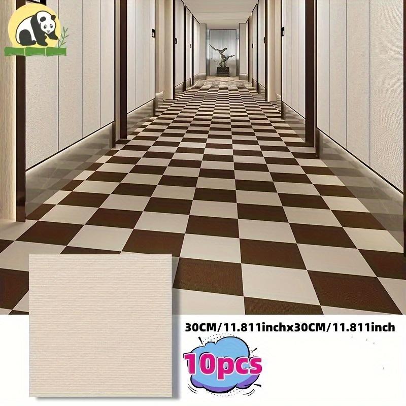 10 Pcs Anti Slip Floor Tiles Carpet Wall Tiles Anti Fouling Self-adhesive Square Carpet Stickers  Home Decoration Room Floor and Wall Decoration