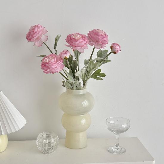 Faux Ranunculus Asiaticus Reusable Artificial Flower Fake Ranunculus Flower for Living Room Dining Table Centerpiece Farmhouse Decor