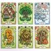 Romantic Lenormand Oracle Cards 37 Pcs Deck 10.2X7.2Cm English Vision Art Nouveau Floral Motifs For Party Board Playing Games Set