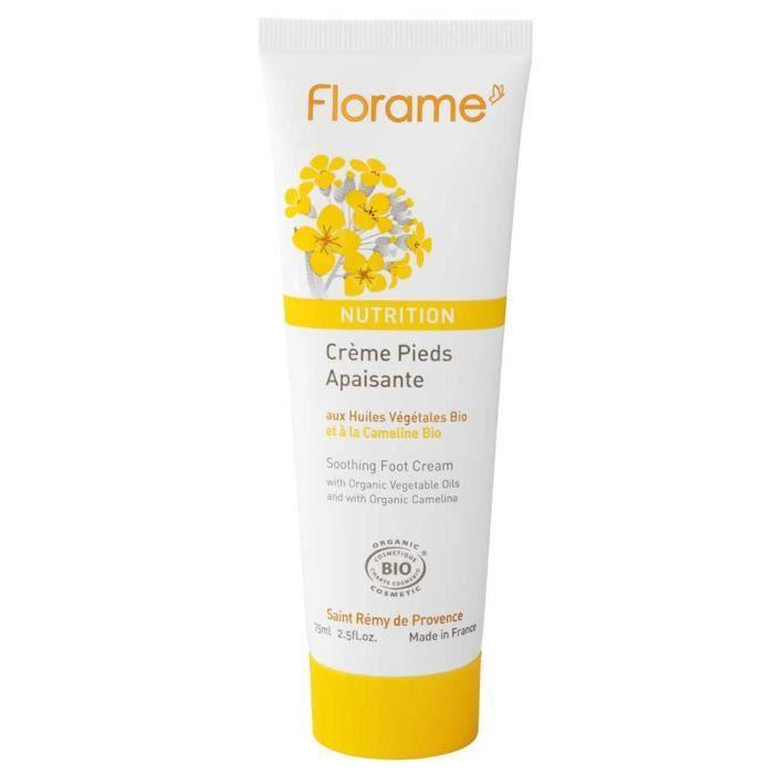 Crème Pieds Apaisante - FLORAME - 75ml - Bio - Non gras - Pour peaux sèches