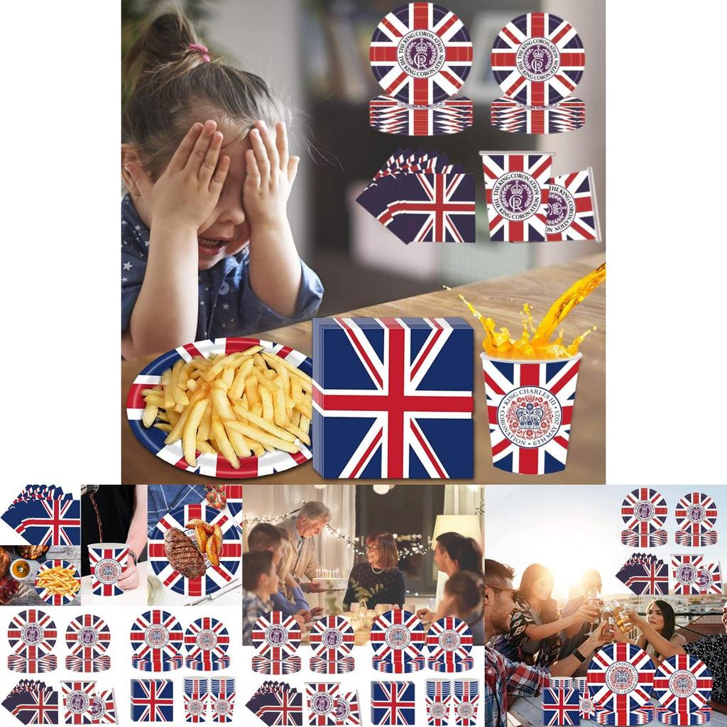 König Karl III. Union Jack Einweg-Partyzubehör für Geburtstagsfeier