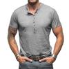 Men's Bamboo Cotton Henley T-Shirt - Short-Sleeve Outdoor European and American Style