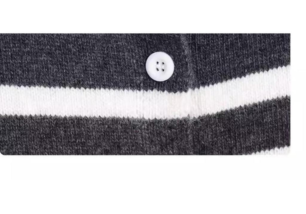 Korean Retro Denim Patchwork Knit Sweater – Women's Long Sleeve, Two-Piece Look