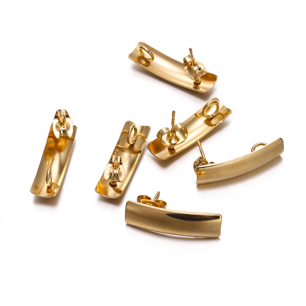 10 Stück/Los Mehrere Stile Edelstahl Stecker Ohrring Basis Runde Blätter Basis für Ohrringe DIY Schmuckherstellung Zubehör