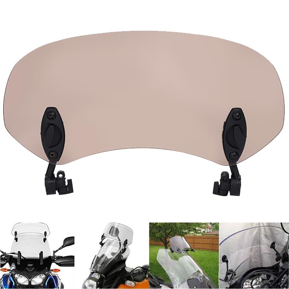 

Motorcycle Windshield Screen Extension Meter Visor Windscreen Rain Protection Cold Weather Extension Clip-on Universal (Smoke)
