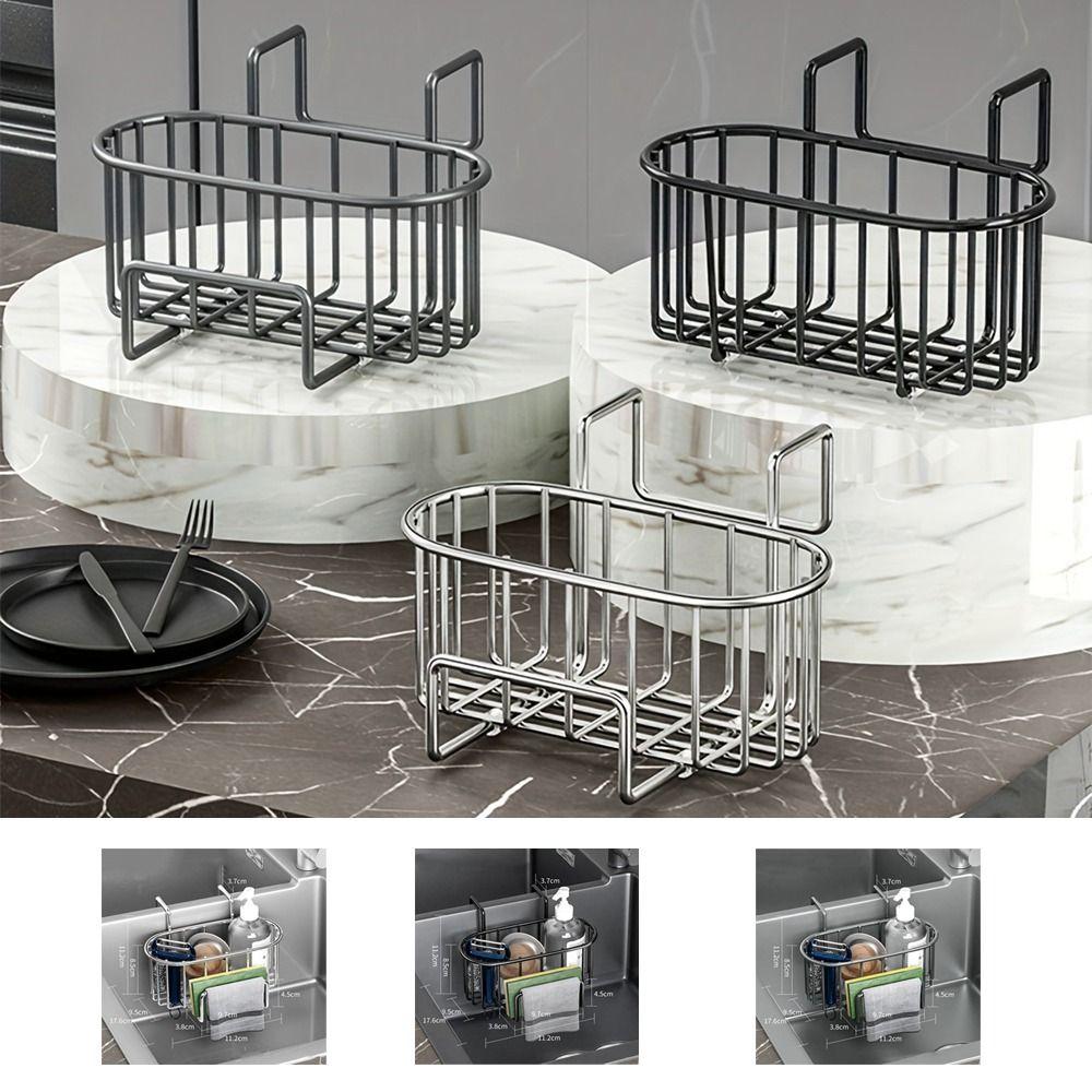 Hanging Stainless Steel Sink Drain Basket Silver/Black/Grey Soap Holder Rack Kitchen