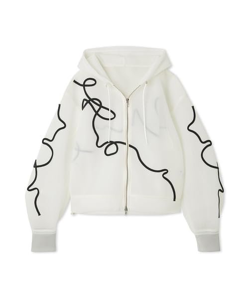 

Emi Line Sheer Cardboard Zip One Size Fits All Hoodie, 13WFJ254095, Women s, White,