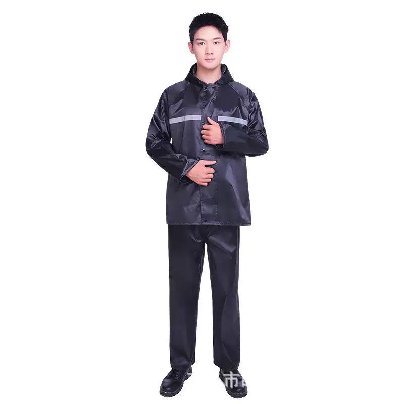 Thickened Motorcycle Raincoat Set Split Adult Reflective Raincoat Outdoor Riding Split Double-Layer Raincoat Rain Pants