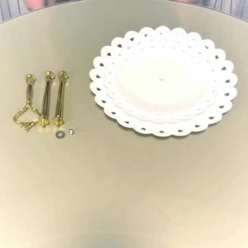 1PACK three-layer cupcake holder, European ruffle or lace dessert tower tray for tea parties, proms and weddings