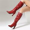 Women's High-heeled Boots Autumn and Winter New Simple Temperament Solid Color Large Size Versatile Medium Boots