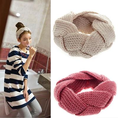 Winter Women Warm Twist Headwear Vintage Knitted Headband Crochet Hair Band